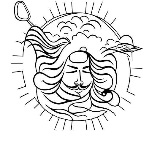 Straight Simple Line With Beach Waves One One Side And Golf On The Other