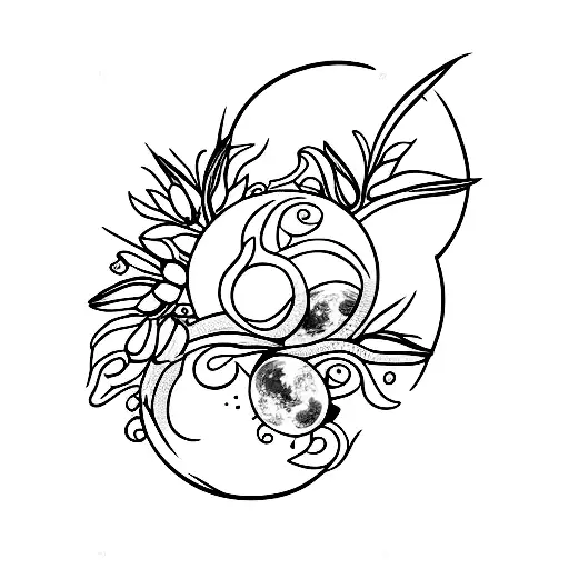 Moon With Lavander Flower