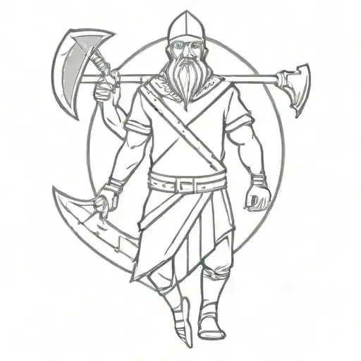 Slavic Warrior With An Axe