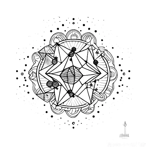 Energetic Crystal With Stars And A Galaxy Inside