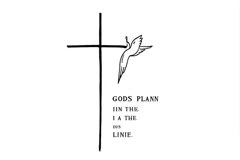 Cross Saying Gods Plan In The Line And Has A Dove