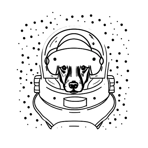 Black Lab Mix Wearing Space Helmet