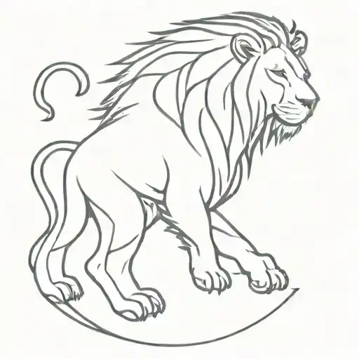 Aquarios And Lion Zodiac Symbol