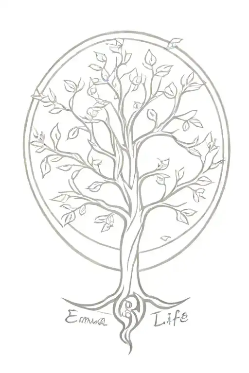 Tree Of Life With The Names Emma And Logan