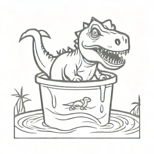 Dinosaur In Hottub