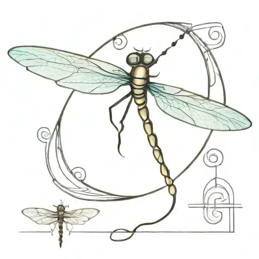 Combine The Eye Of Horus With A Dragonfly Perched