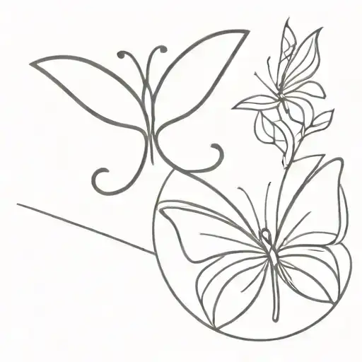 Women Symbol With Butterfly