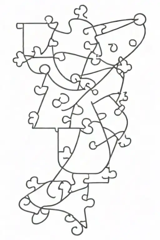 Puzzle Pieces Floating Through Space