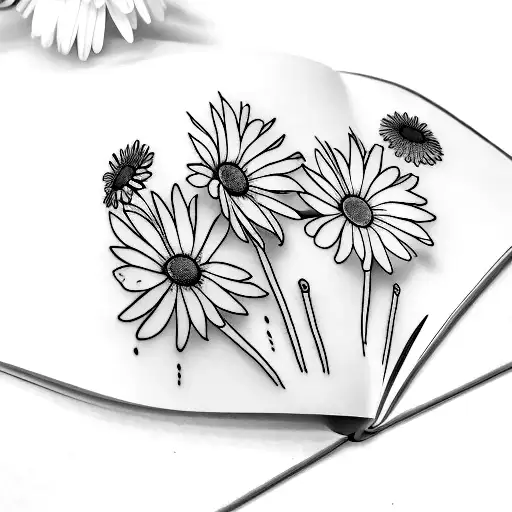3 Birds Sitting On A Book With A Daisy Bookmark