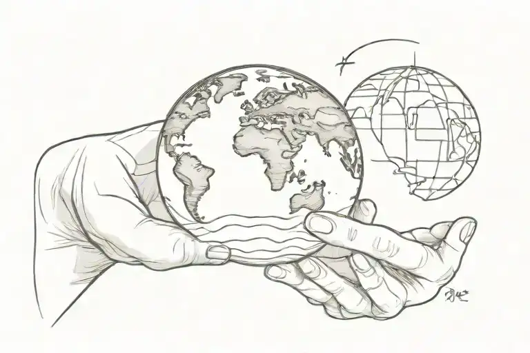 Palm And Sea On Earth Globe