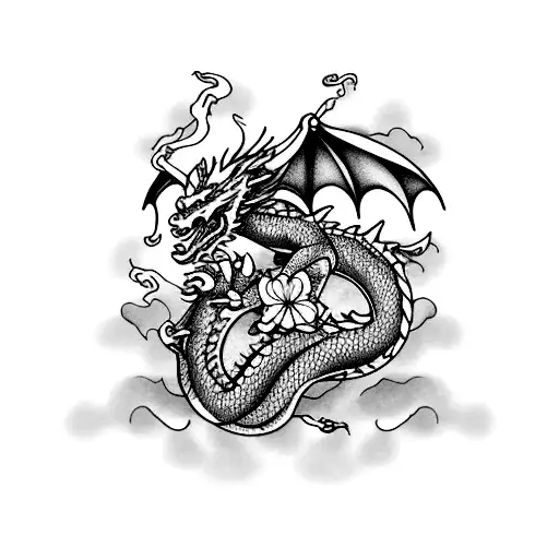 Dragon And Flowers