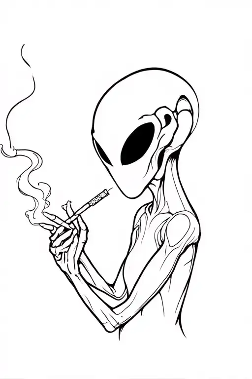 Alien Smoking A Joint