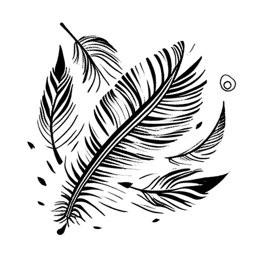 Feather Flowers On Bottom