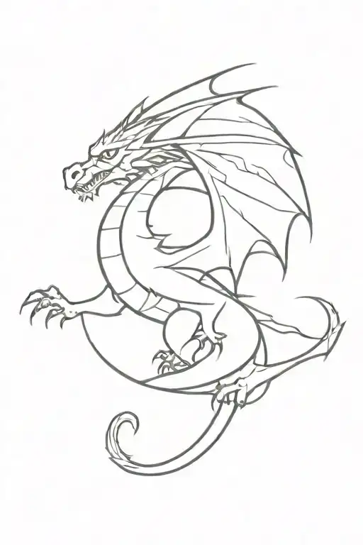 Dragon Full Body Shaped Like Illustration