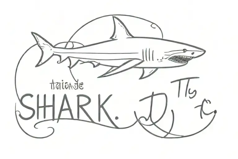 Simple Shark Swimming With The Letters T T J J In Its Body