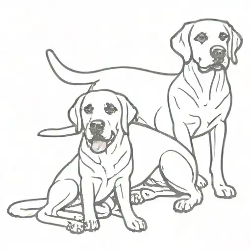 Mother Labrador With Daughter Labrador Retriever
