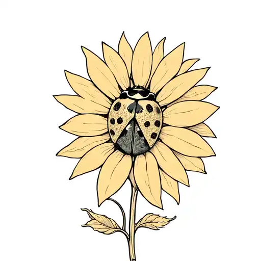 Ladybug On A Sunflower