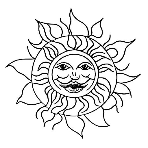 Sun With Flowers