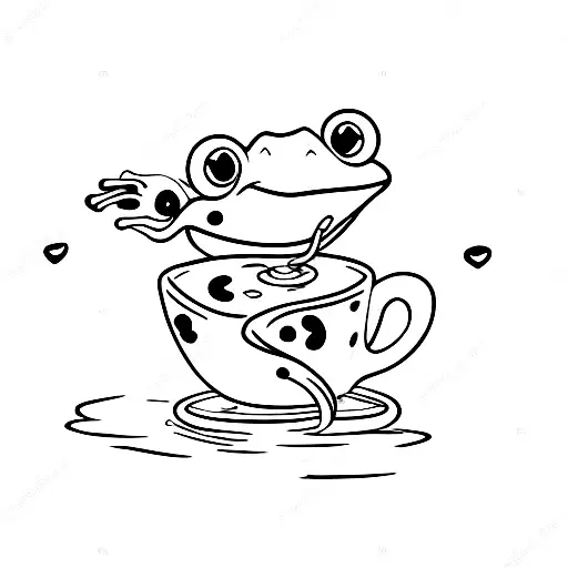 Cute Frog Bathing In Coffee Mug