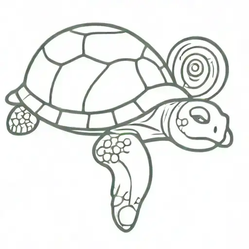 Turtle With Snail