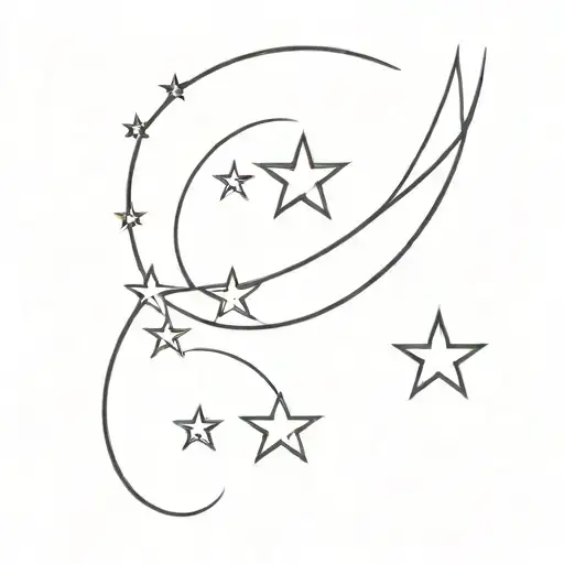 Crescent Moon With 3 Stars And 777 Angel Number Create A Minimilistic