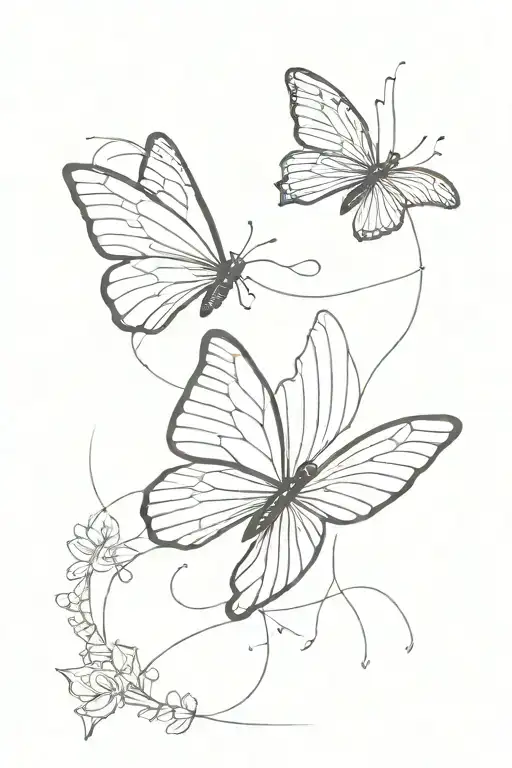 August 3Rd Fine Line Tattoo With Butterfly At The End