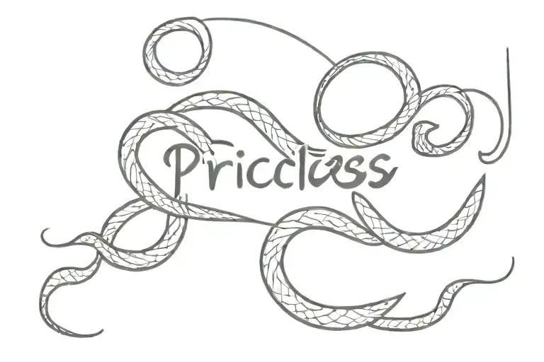 Priceless One In Arabic Font With A Snake Slithering