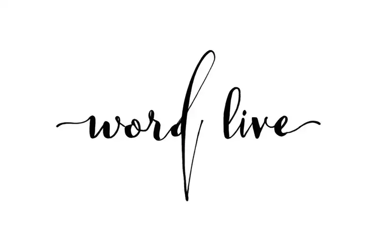 Word Live With A Point Tattoo