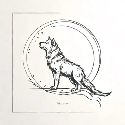 Small Tattoo Of A Howling Wolf