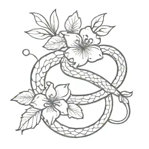 Snake With Flowers