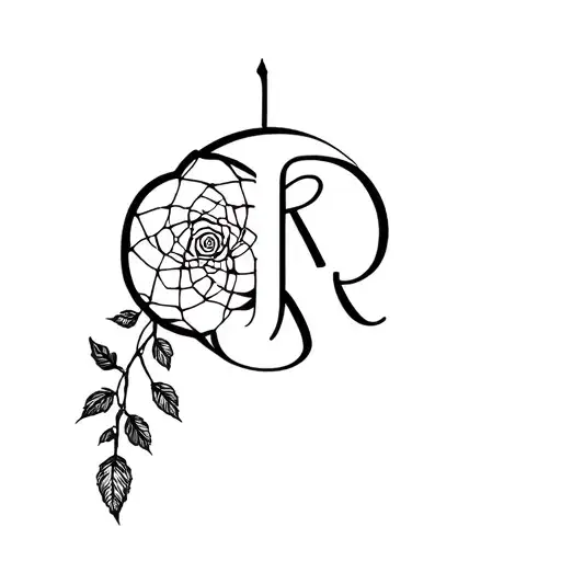 Rose Dreamcatcher With Letter R
