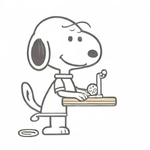 Snoopy Sewing A Dress
