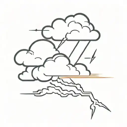 Storm Cloud With Lightning Bolt Striking