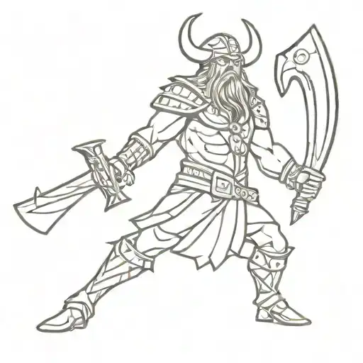 An Undead Viking With A Huge Ax And Sword