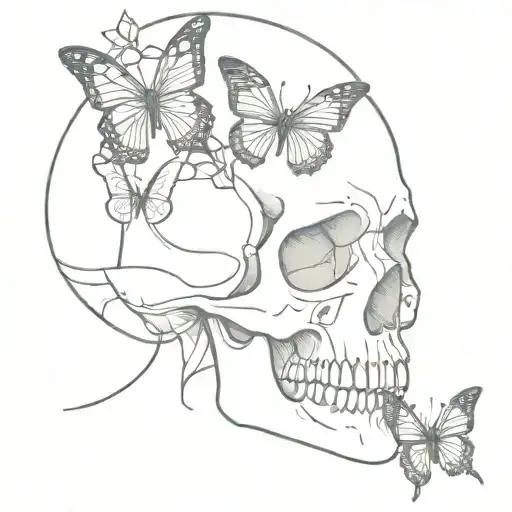 Skull And Butterfly