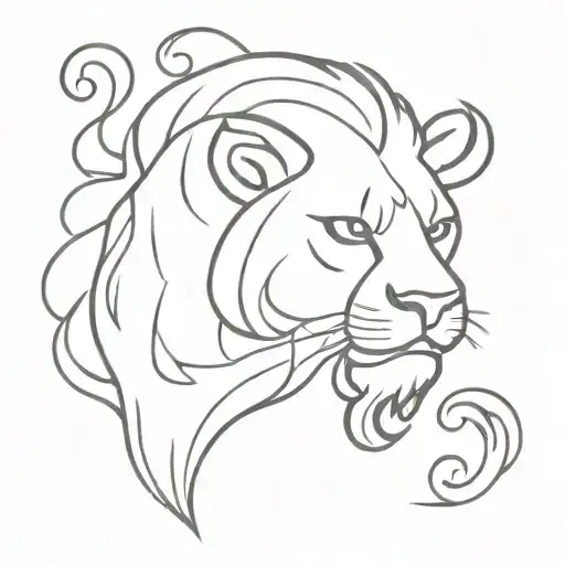 Leo Zodiac Sign On Fire With Smoke