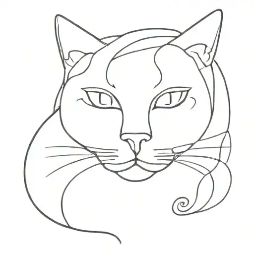 Cat Face In One Stroke