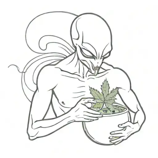 Alien Holding Water Melon Smoke Weed
