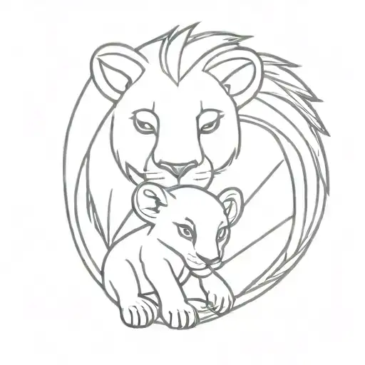 Lion King With Baby Lion