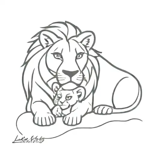 Lion King With Baby Lion