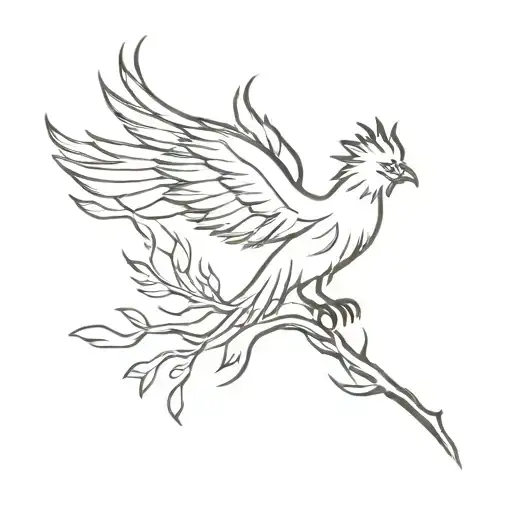 Lebanese Cedar Tree And Pheonix Flying