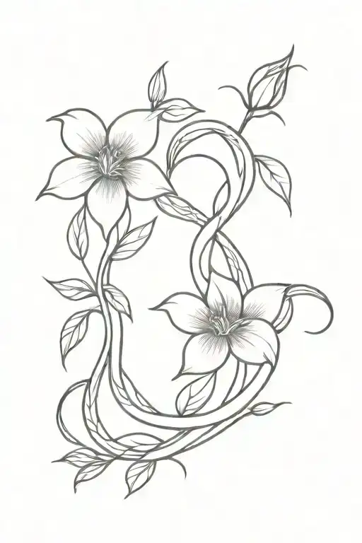 Snake Flowers Intertwined