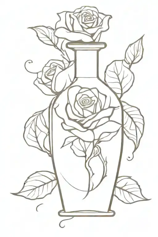 Bloody Rose In A Potion Bottle