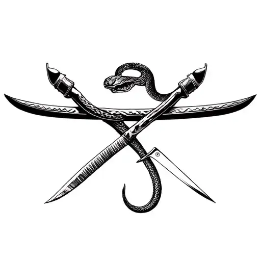 Snake And Knife Crossed