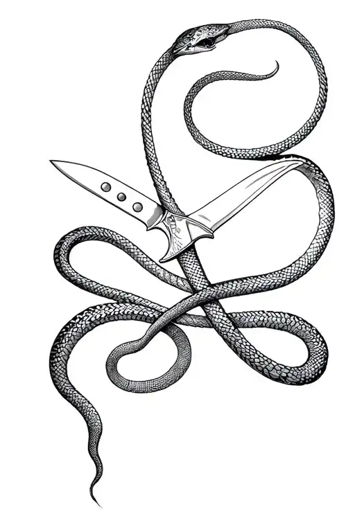 Snake And Knife Crossed