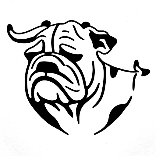 Bulldog With Cow Pattern