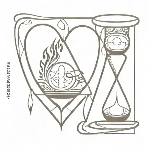 Hourglass With Eye With Tears In The Upper Glass And Flames In The Lower Glass