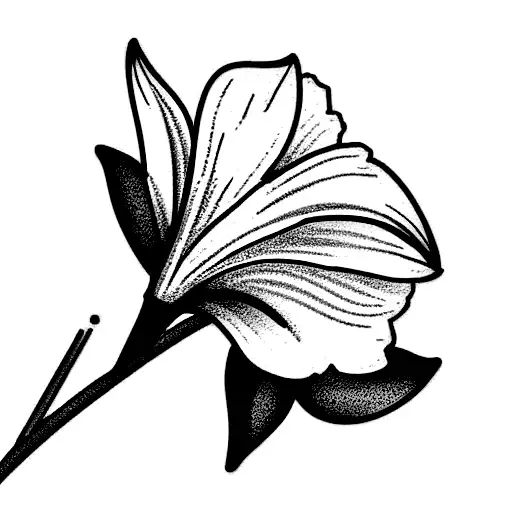 Daffodil And Lily Of The Valley In Black