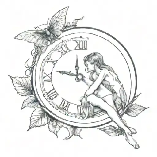 A Clock Showing '1000' Years With A Fairy Sitting On Top