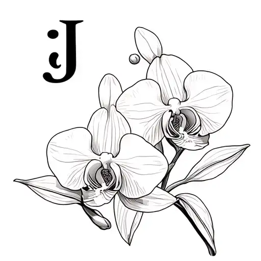2 Orchids With Symbol For Unconditional Love And The Initials J And R
